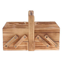 Wooden Foldable Sewing Box Thread Scissors Sew Basket Jewelry Boxes for Storing Sewing Kits Jewelry Storage Box B