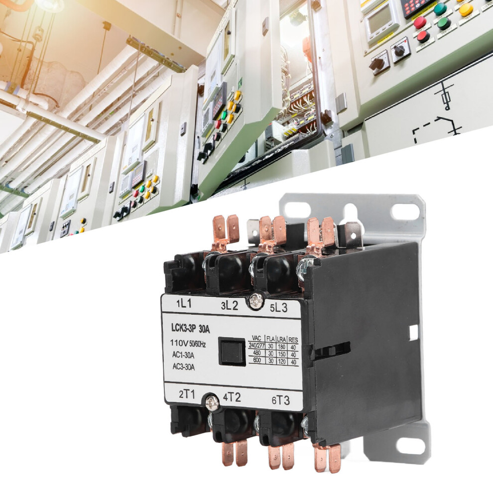 Lck3 3P 30A Ac Contactor, Heat-Resistant Pp Shell, Silver Alloy Contacts, 110V 9481375497977