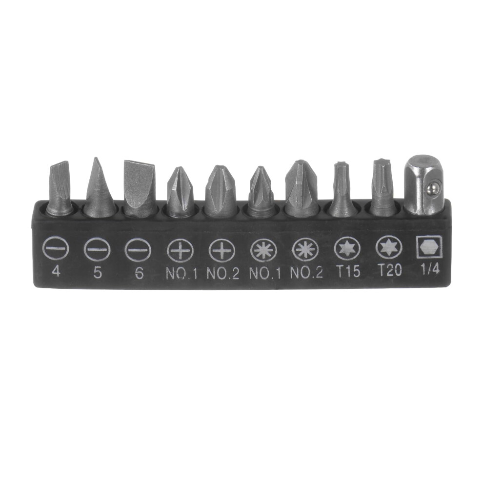 Screwdriver Bit Set, 1/4' Hex Shank, Torx Square Slotted Phillips Pozi Screwdriver Bits (Applications: For Home Maintenance), 10Pieces 9382693937315