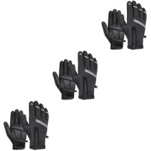 3pcs Touch Screen Winter Cycling Gloves Men Outdoor Gloves Shockproof Nonslip Mitts for Running XXLx3pcs Blackx3pcs Ref: 2782