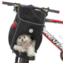 Pet Backpack Folding Bicycle Carrier For Cat Dog Removable Washable Hanging Bag Detachable DualPurpose Carrier Black