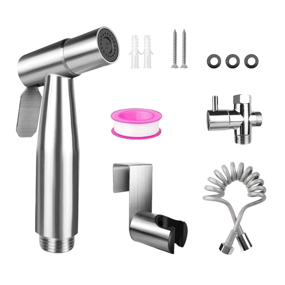 Handheld Bidet Sprayer, Adjustable Water Pressure, Stainless Steel Bidet Hose For Baby Diaper Sprayer, Feminine Wash 9189345434938