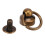 200 Sets Copper Monk Rivet with Pull Rings 8mm High Gloss Leather Accessories 12