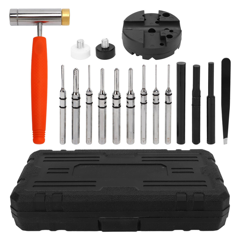 Pin Punches Set, High Quality Metal Material Universal Block Pin Tool Including Detachable Hammer And Bench Block, Industrial Strength Quality 9190834631417