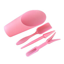 4Pcs Garden Planter Kit Sowing Shovel Scoop Bucket Spoon-Pink