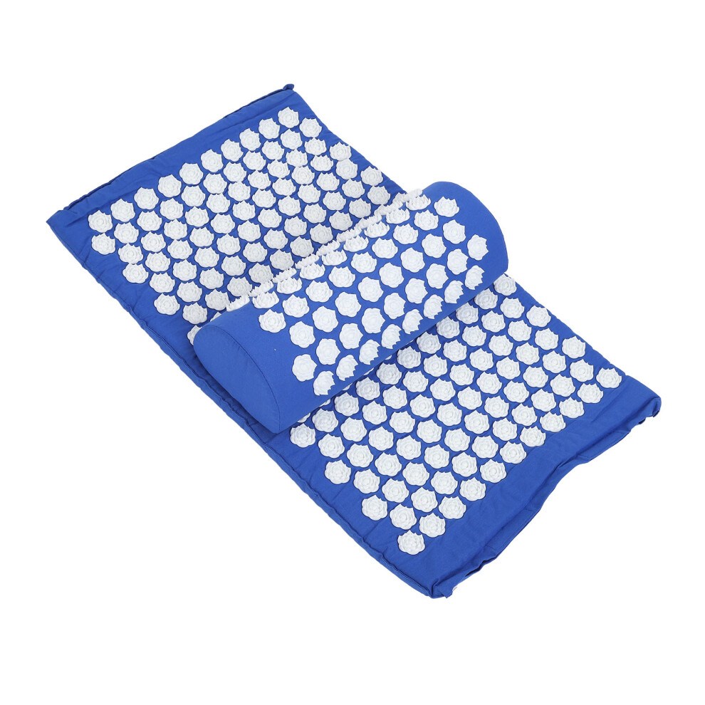 Blue Acupressure Pad Massage Mat With Pillow - 60X40cm For Muscle Relief