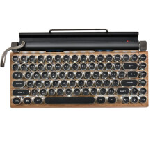 Retro Typewriter Keyboard, UK Layout, Bluetooth Wireless Mechanical Keyboard, Multi Devices Connection for PC/MAC/Laptop/Tablet/Phone Ref: 4341