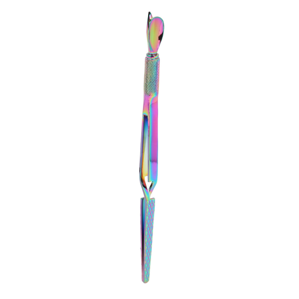 Multi-Color Stainless Steel Nail Cuticle Pusher & Tweezers Set