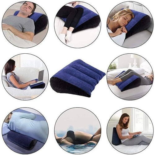 Triangular Inflatable Cushion Flocking Texture Multifunctional Posture Support Sofa Pillow Bedding 1