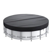 Waterproof 8FT Round Pool Cover with Durable Polyester Leaf and Debris Protection for Above Ground Pools