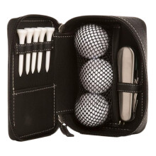 Golf Glove Holder Leather Portable Golf Organizer Waterproof MultiFunctional Sport Equipment Organizer For Travel Black
