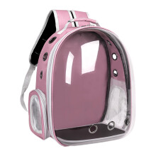 Cat Carrier Backpack Transparent Kitten Puppy Bag, Breathable Comfort Pink