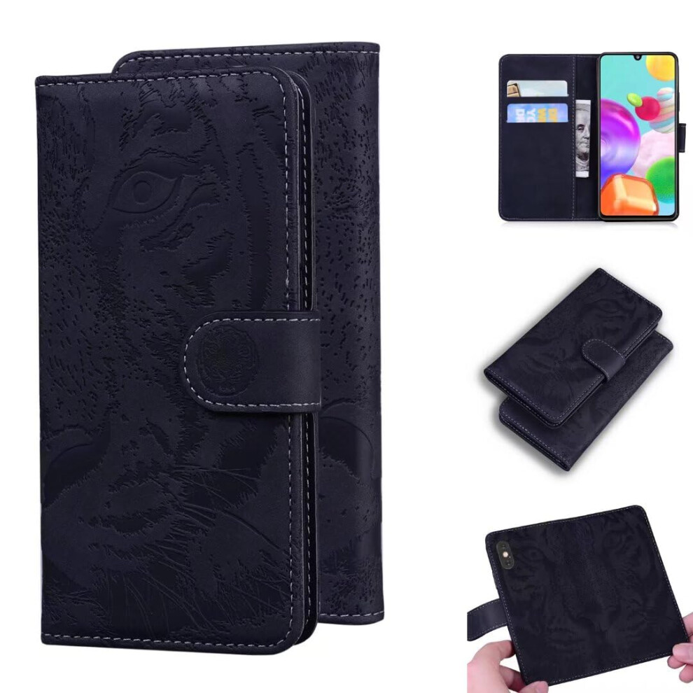 Iphone 16 Shockproof Leather Tiger Flip Wallet Case With Magnetic Stand Black 9382693940537