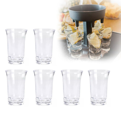 Conjunto de 6 copos de dose de acrílico transparente e colorido para uísque, tequila e vodca, com base pesada e resistente. Design equilibrado que 1
