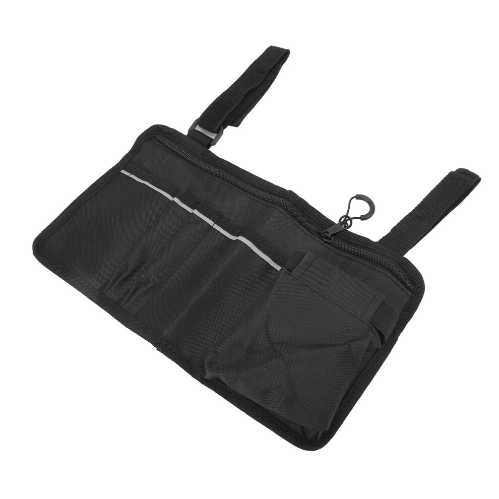 Waterproof Wheelchair Side Storage Bag Organizer 34x19.5cm with Reflective Stripe