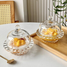 Clear Dessert Bowl with DustProof Lid, Transparent Soup Bowl with BuiltIn Air Filter