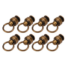200 Sets Copper Monk Rivet with Pull Rings 8mm High Gloss Leather Fasteners