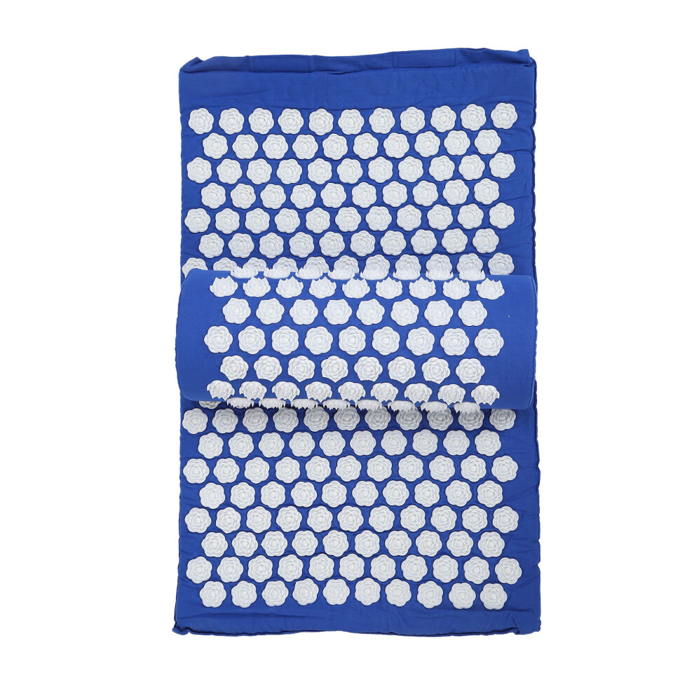 Blue Acupressure Pad Massage Mat With Pillow 60X40cm For Relaxation