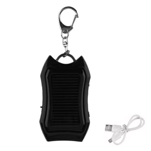 Mini Solar Power Bank Keychain 2000mAh Emergency Charger with LED Flashlight 1