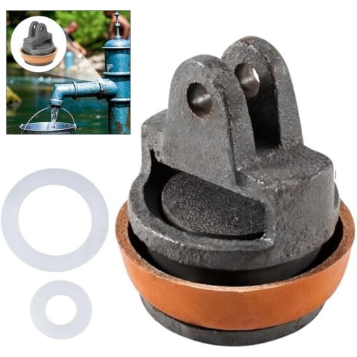 For Hand Pump Piston Replacement for 75 Type with Leather Seal Gasket, Constructed from Cast Iron Material Ref: 9365 1