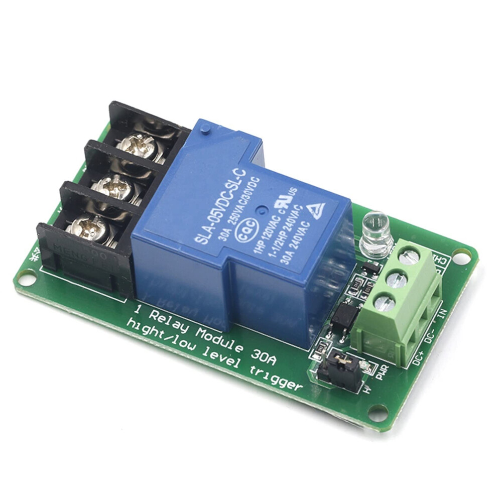 1 Channel Relay Module 30A With Optocoupler Isolation 5V/12V/24V Compatible And Low Trigger Onecolor 9426802722017