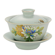 Chinese Gaiwan Tea Set 150ml Porcelain Teacup with Lid for Traditional Kung Fu Tea Brewing