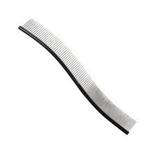 Metal Dog Comb Ergonomic Grooming Tool Stainless Steel Black For Pet Hair Removal Suitable For Small Medium Large Dogs