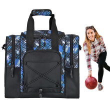 Bowling Ball Bag Single Ball Tote with Padded Interior, Adjustable Strap, Blue