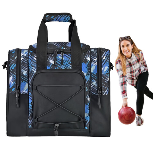 Bowling Ball Bag  Single Ball Tote with Padded Interior, Adjustable Strap, Blue