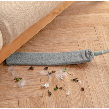 Under Appliance Microfiber Duster with Extendable Pole, Telescoping Gap Dust Brush, Long Flat Flexible Duster 4 Cloth Cover Ref: 3840