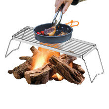 Portable BBQ Grill Stainless Steel Folding Campfire Stand for Camping Picnic Hiking 16x46cm