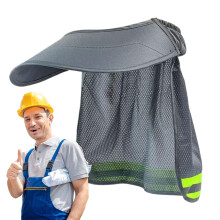Sun Shade for Hard Hat Mesh Sunshade Reflective Strip Helmet Attachment For Construction Sites Garden Outdoor Grey