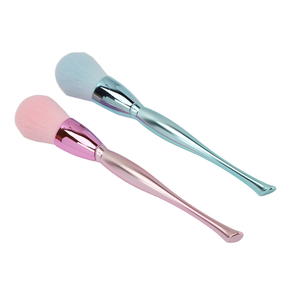 Electroplated Handle Nail Dust Remover Brush Dual Use for Makeup