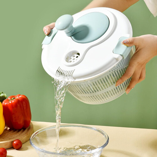 Salad Spinner, 5L Manual Dewatering, Easy Drying Design, Compact for Kitchen, Home 2