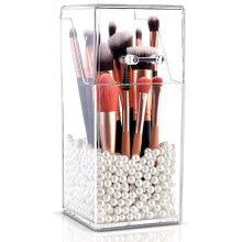 Dustproof Makeup brush holder, net cosmetic makeup brush organizer and storage box, bathroom, bedroom