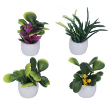 4 Pc Dollhouse Mini Plant Set: 1:12 Scale Lifelike and Vivid Decor