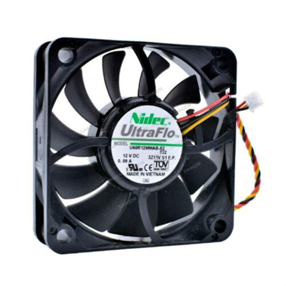 U60r12mmab52 12V Computer Cooling Fan 60X60x15mm 3Wire Quiet Compact Design 9189345438417