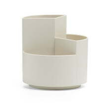 Makeup Organizer Rotatable Brush Bucket Pen Holder for Bathroom Bedroom Dresser White