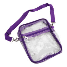 Sac messenger en PVC transparent étanche, pochette, 23x18x7 cm, violet