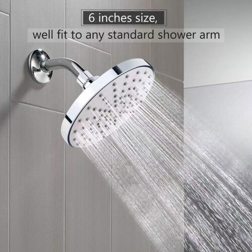 Rainfall Shower Head with 6 Inch Diameter for an Invigorating Shower Experience Ref: 8403 1