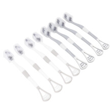 2-in-1 Tongue Cleaner Toothbrush Gray & White | Oral Hygiene | Healthy Breath