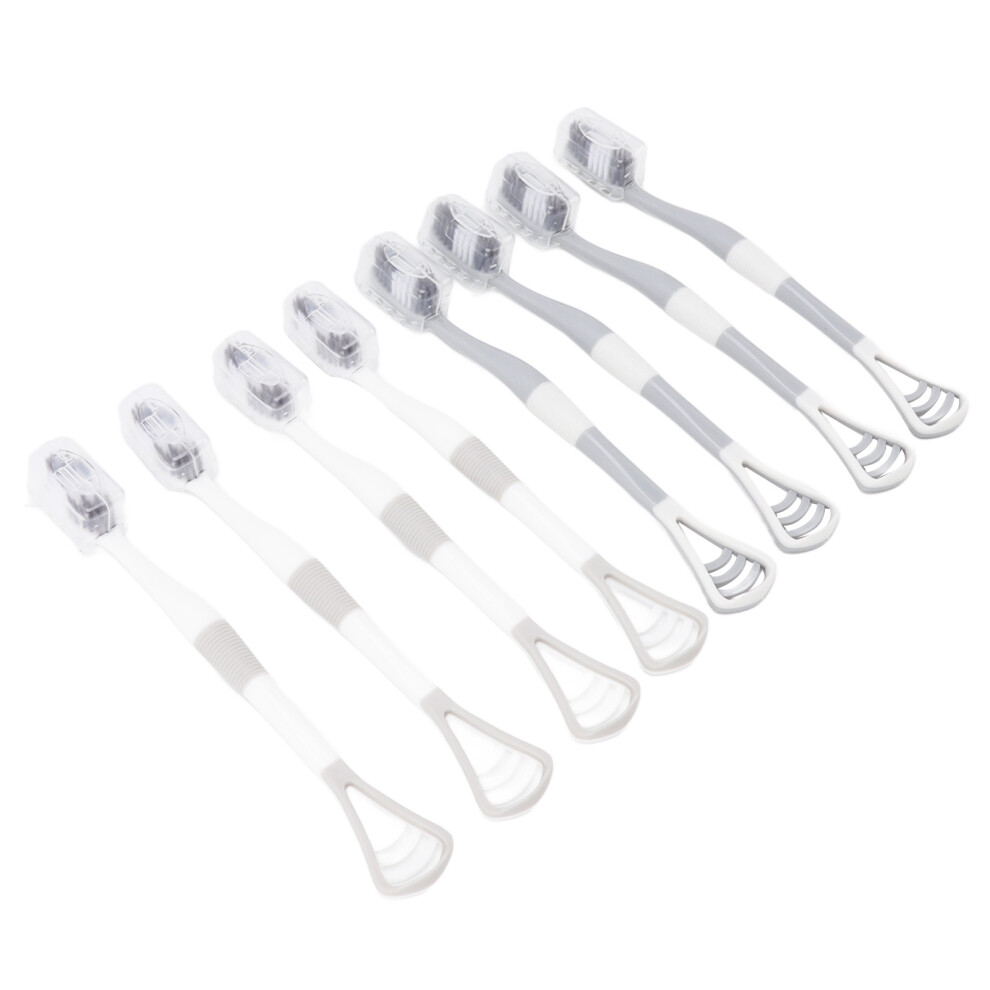Gray/White 2-In-1 Tongue Cleaner Toothbrush & | Oral Hygiene | Healthy Breath