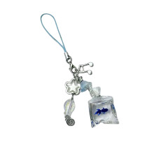 Décorations de téléphone en perles de poisson pour jeunes,-Bleu