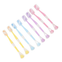 Flexibler Zungenschaber-Zahnbürsten-Set, 8 Stück, Blau/Pink/Lila/Gelb
