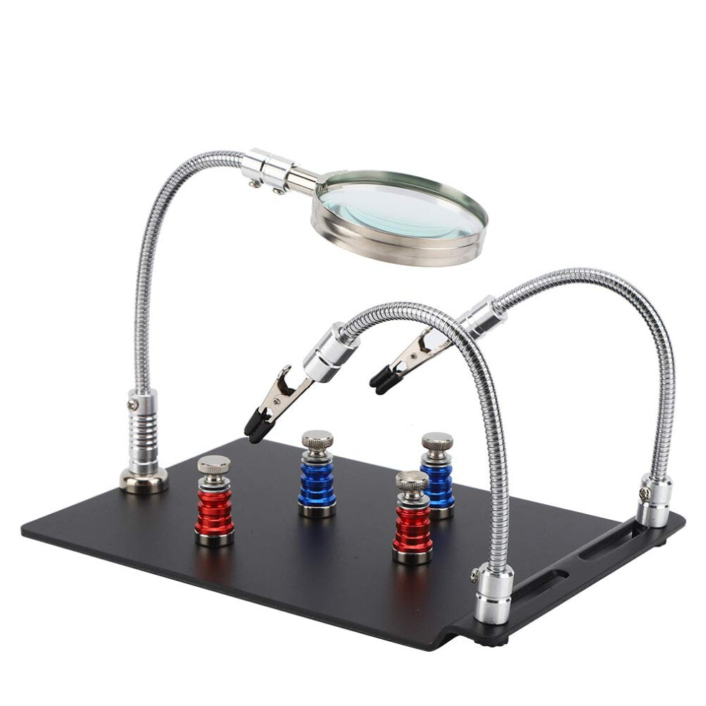 Soldering Helping Hands With 3X Led Magnifying Lamp, Magnetic Pcb Clamp And Flexible Arms 9382693238863