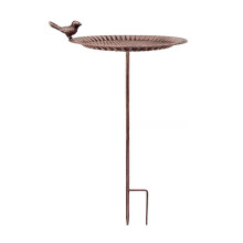 Mangeoire à oiseaux Antique, bain d'oiseaux avec piquet de sol