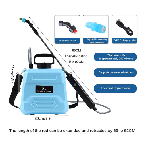 Arroseur électrique réglable, alimenté par batterie,-5L 2