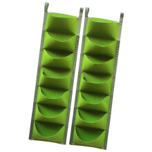 2Pack Breathable Nonwoven Wall Planter 7 Pocket Vertical-Green