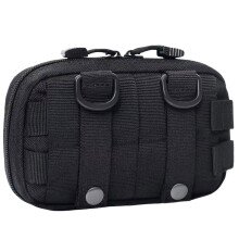 Utility Pouches MOLLE Compatible Tactical Horizontal Admin Pouches Belt Bag Tool Bag For Camping Hiking Daily Use Black
