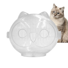 Cat Muzzle for Grooming Transparent Breathable Cat Astronaut Muzzle Size L Lightweight Kitten Hood For Biting Chewing